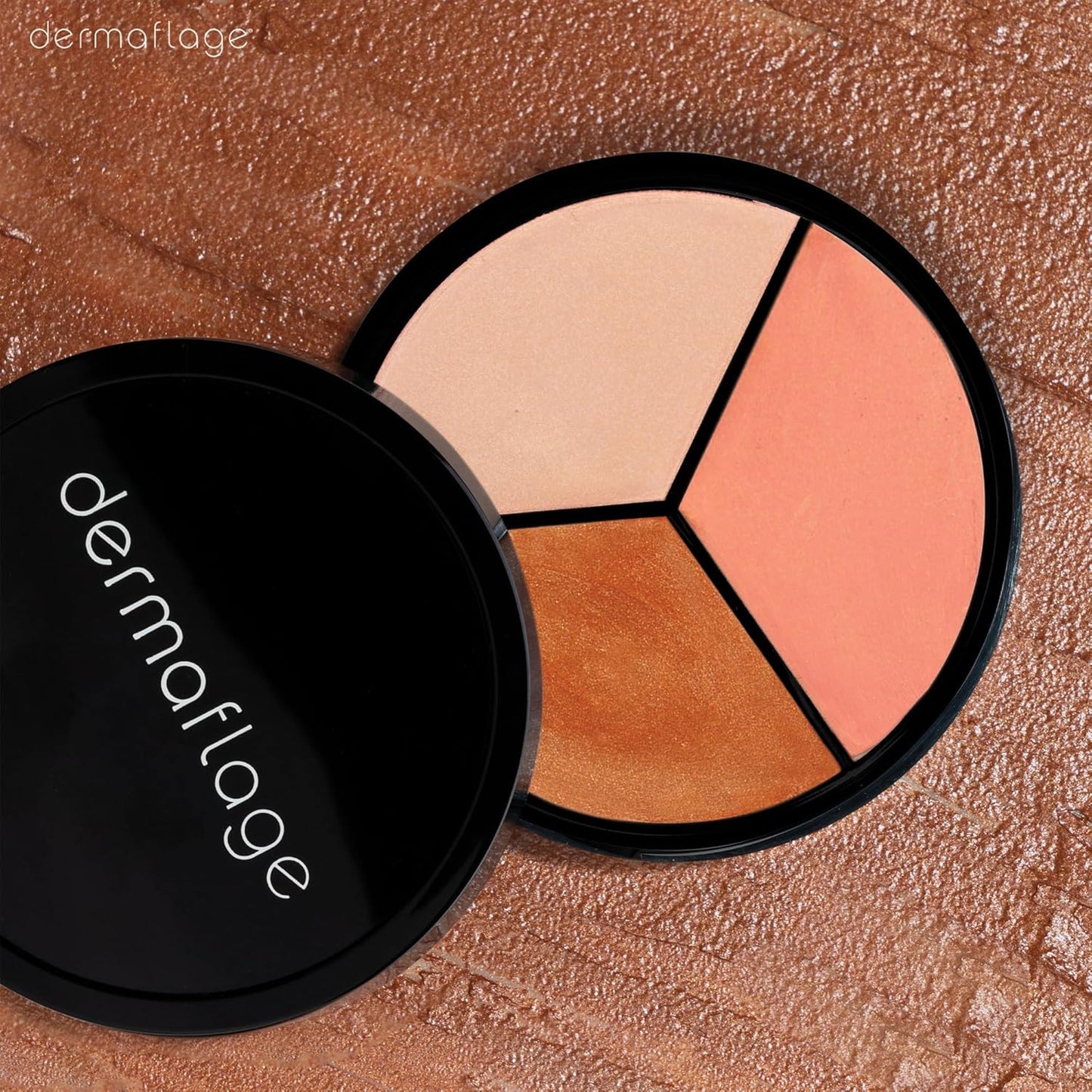 Dermaflage Cheek Palette - Bronzer, Highlighter & Blush for Dewy, Lit-From-Within Skin | 10g/.35oz