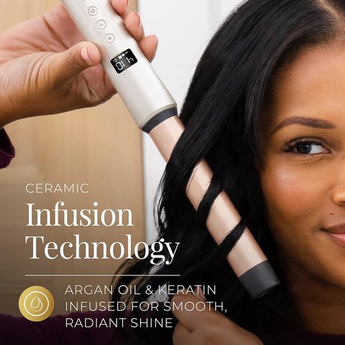 REMINGTON Shine Therapy Curling Wand - 1 Inch Argan Oil & Keratin Infused for Loose Waves | Includes Heat Glove