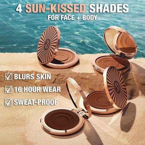 Charlotte Tilbury Beautiful Skin Bronzer - Hydrating Hyaluronic Acid & Pro Vitamin D3 for Sun-Kissed Glow | 16Hr Wear, Sweat & Humidity Proof