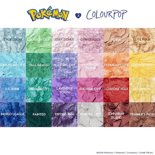 ColourPop Pokémon Pallet Town Eyeshadow Palette - Vibrant Shades for Stunning Looks