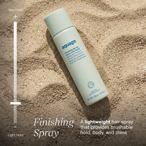 Aquage Finishing Hair Spray for Women & Men - Volumizing + Flexible Holding Spray for Shine and Long Lasting Style - Professional Hair Styling Products (6 oz)