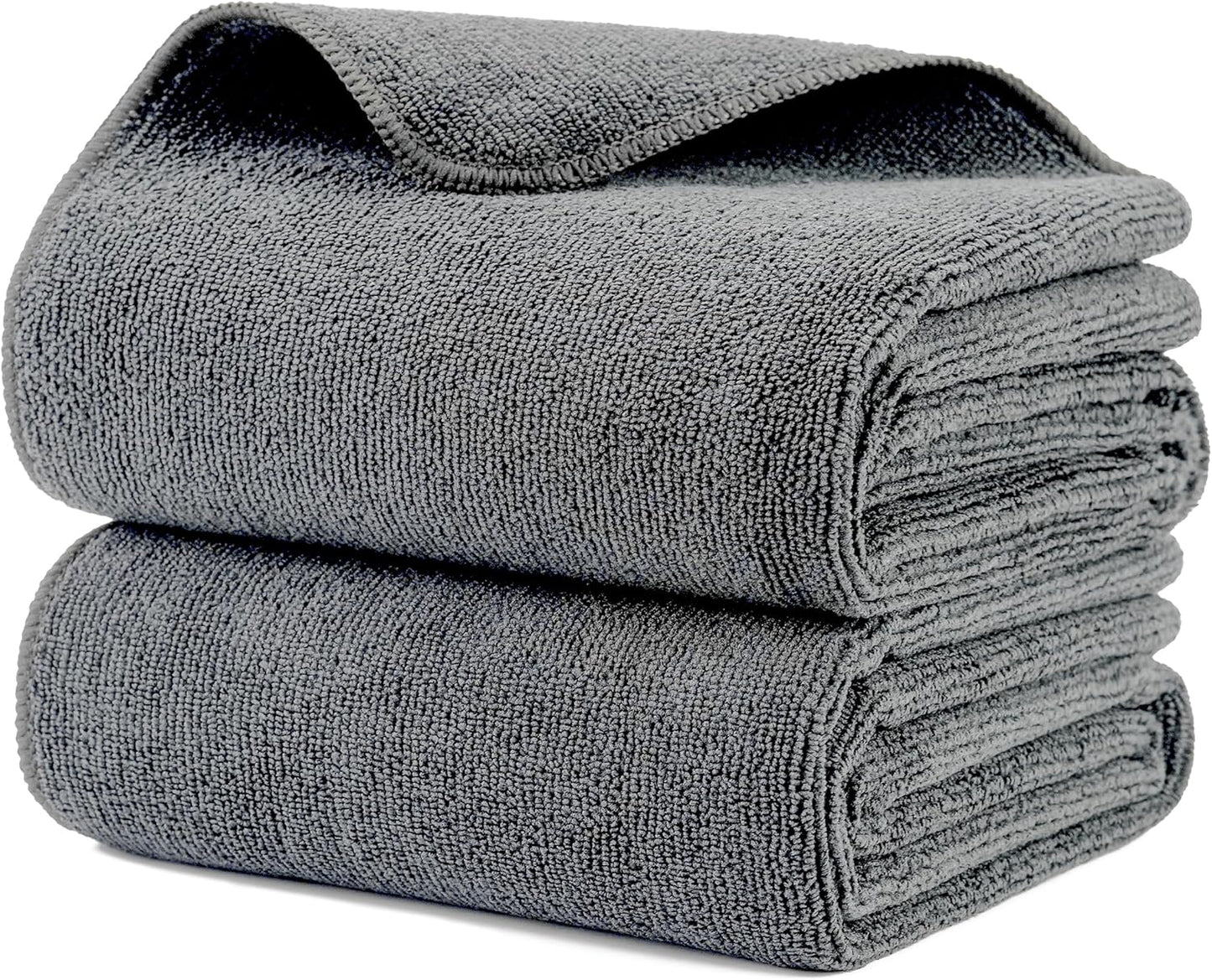 Skiennix Microfiber Hair Drying Towels - Quick Dry & Lint Free, 2 Pack in Gray