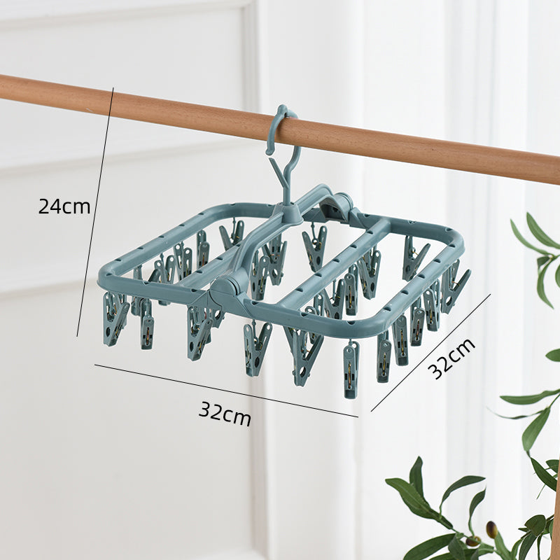 Windproof Clothes Drying Rack with Plastic Clips