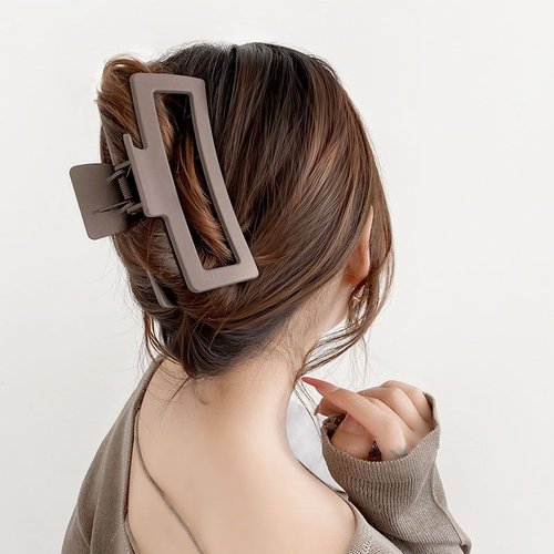 Handmade Oversized Square Frosted Claw Clip Strong Hold Hair Accessory for Thick Hair