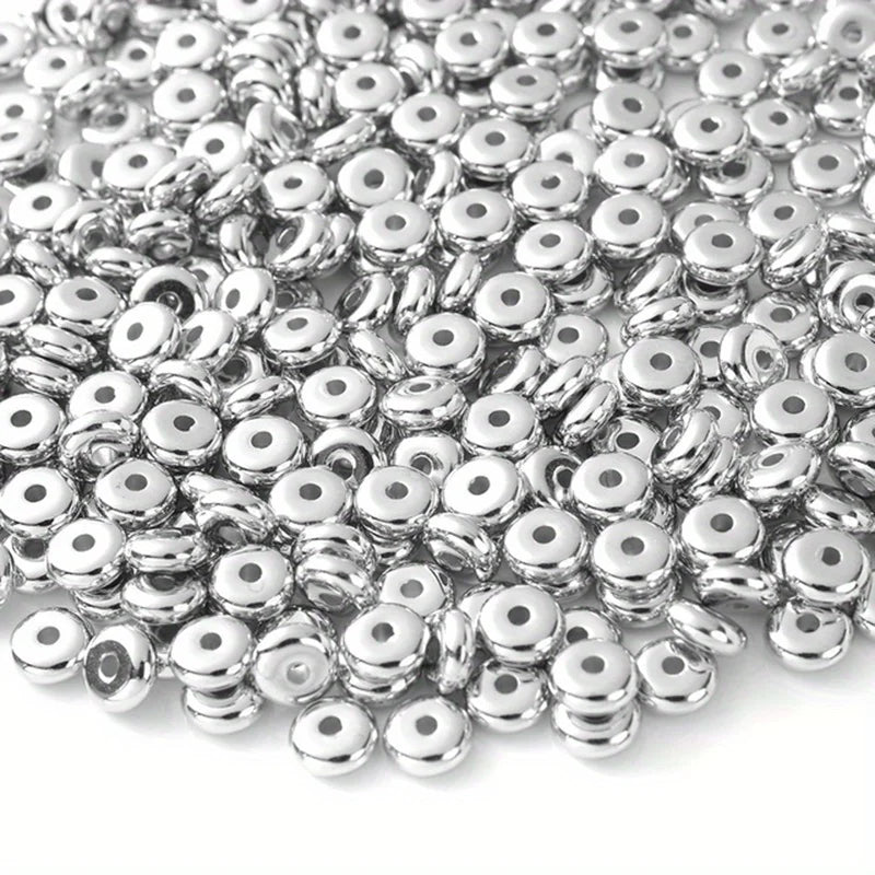 200Pcs Mixed Color 6mm Bead Spacer Wheel Charm for DIY Jewelry Making