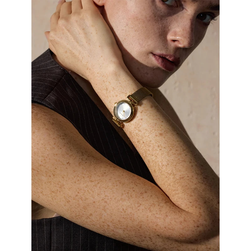 Stainless Steel Ladies Watch with Japan Movement Waterproof 18K Gold PVD Plated Jewelry