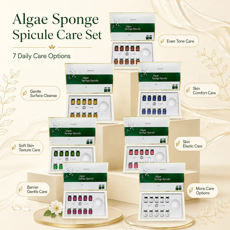 Algae Peeling Powder Facial Kit - Seaweed Mask & Moisturizing Skin Care Set