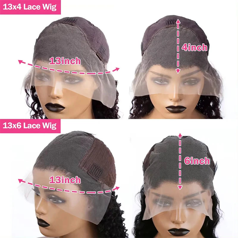 Water Wave 13x4 13x6 Lace Front Wigs Human Hair Curly Natural Hairline for Women