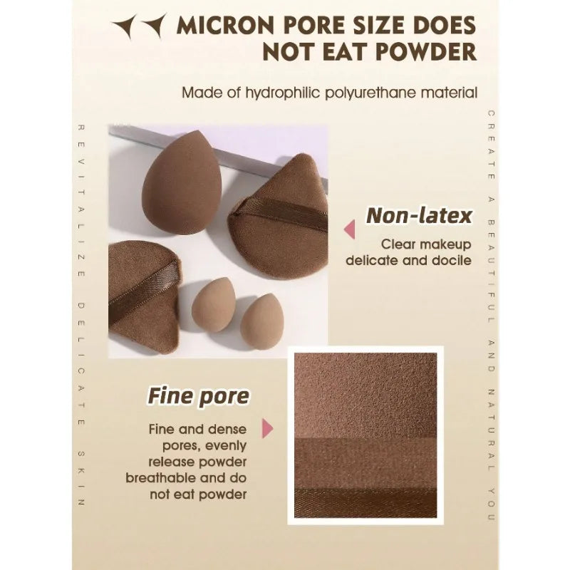 5PCS Makeup Sponge Set for Cream, Powder & Loose Powder Application - Multiple Colors