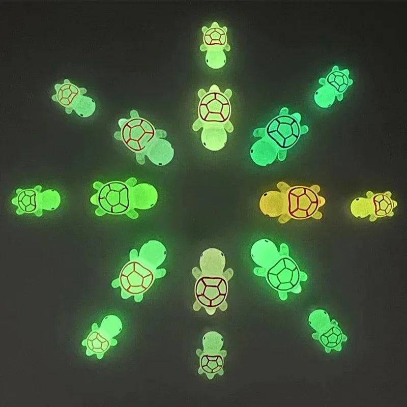Mini Luminous Turtle Garden Decor Set - Glowing Resin Ornaments for Landscaping & Fish Tanks