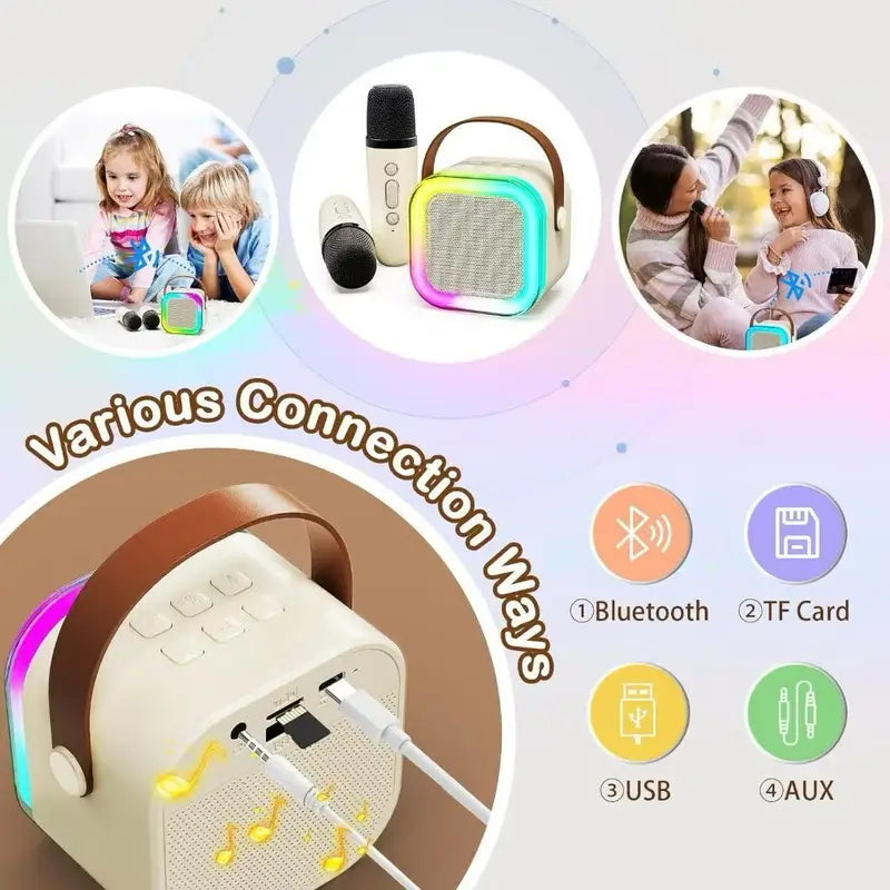 Wireless Bluetooth Portable Karaoke Speaker with Microphone Support