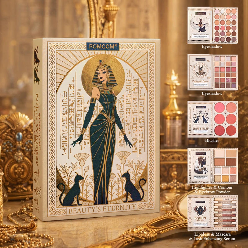 All-in-One Makeup Book Set with Eye Shadow, Blush, Lip Gloss, Mascara & Makeup Bag