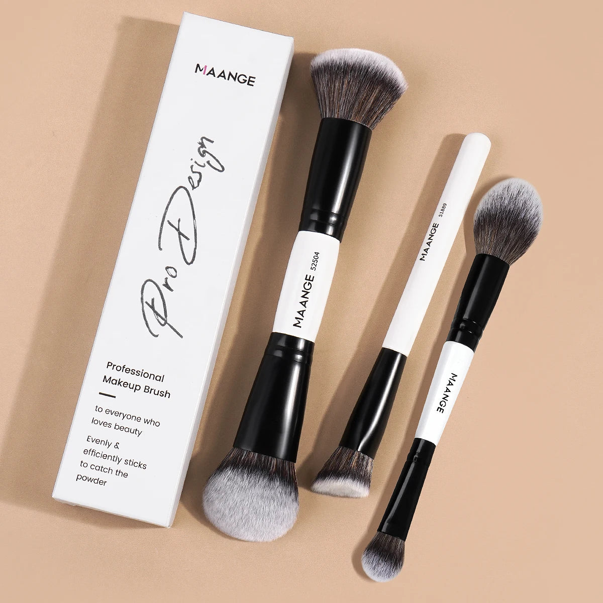 3-Piece Synthetic Makeup Brush Set for Foundation, Concealer & Powder
