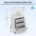 Medical Mobile Ultrasound Trolley Cart with 4 Wheels, 110LBS Capacity, Storage & Organizer