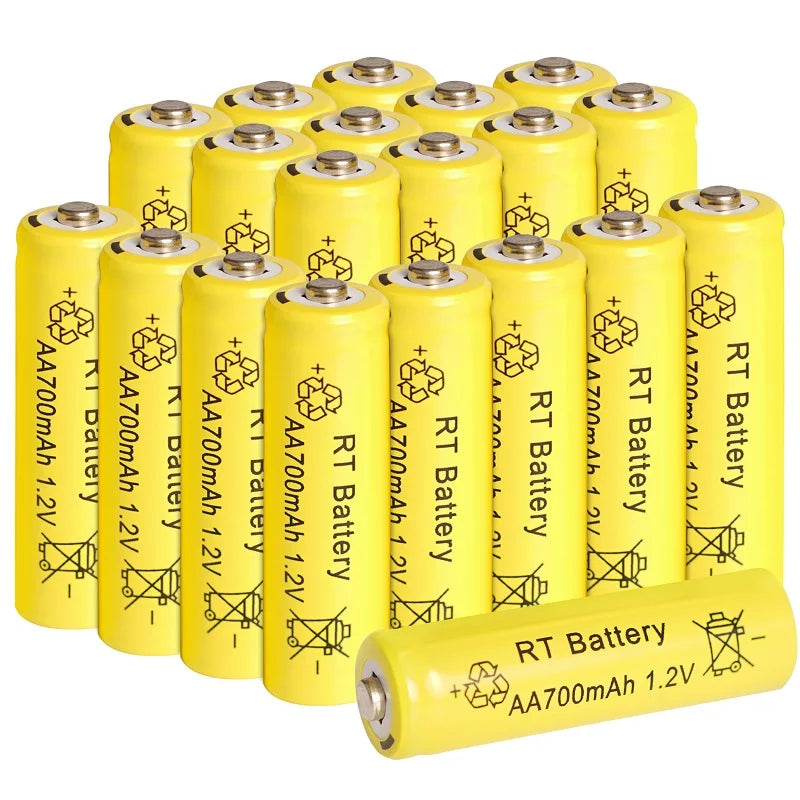 Rechargeable AA 1.2V 700mAh Ni-MH Batteries for Garden Solar Lights & Electronic Devices - 2-20 Pack