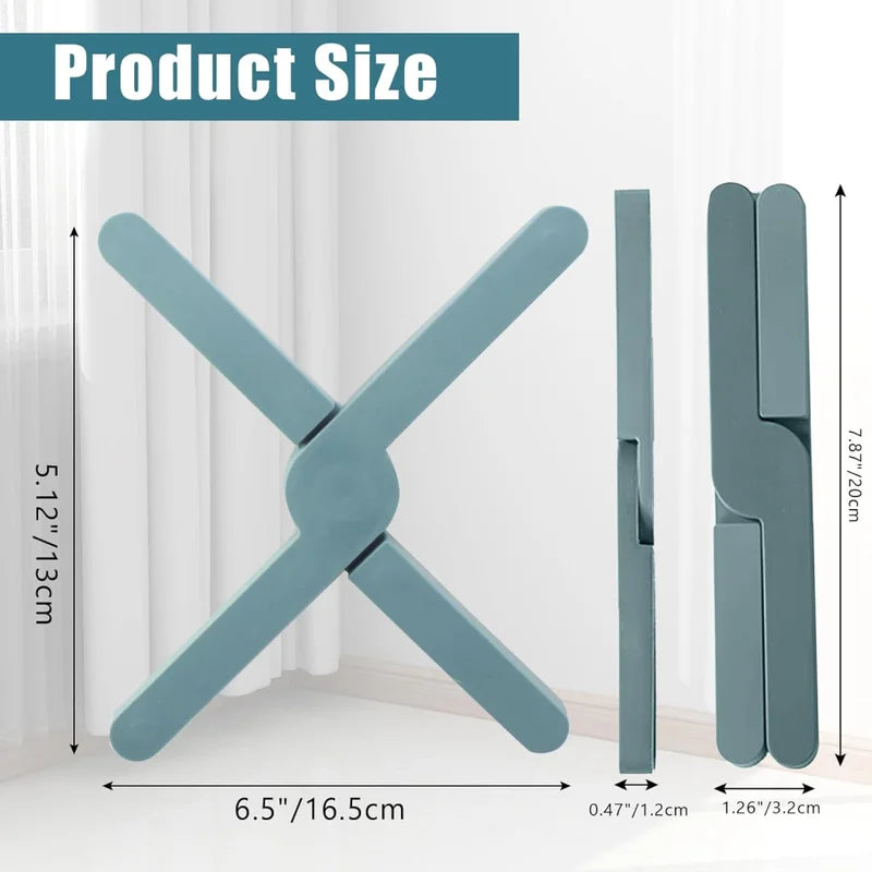 Foldable Silicone Trivets Set of 3 - Space-Saving Heat-Resistant Hot Pot Mats