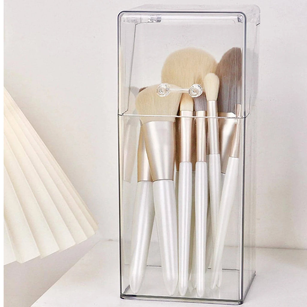 Transparent Makeup Brush Storage Box - Durable, Waterproof, Practical Organizer