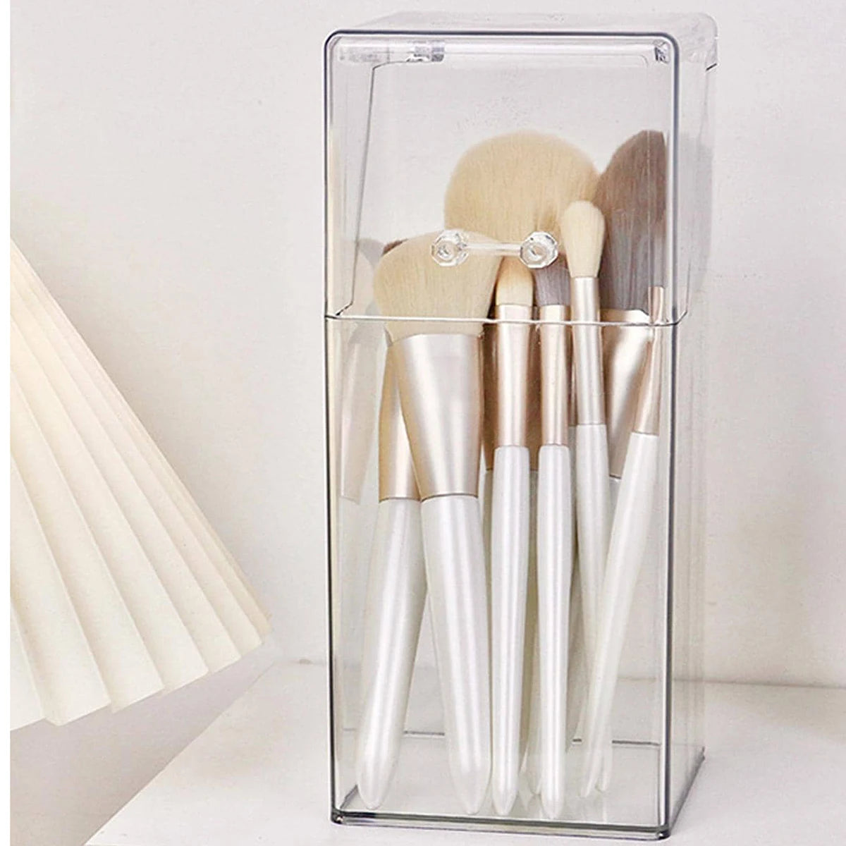 Transparent Makeup Brush Storage Box - Durable, Waterproof, Practical Organizer
