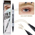 2-in-1 Waterproof Eyebrow Pen with Micro Fork Tip & Precision Brush for Natural Hair Strokes