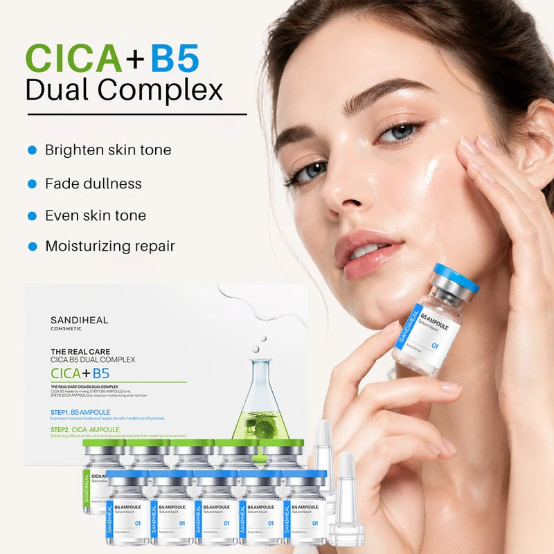 Face Serum with Hyaluronic Acid and Copper Peptides - Hydrating Anti-Aging Solution - 10 Vials