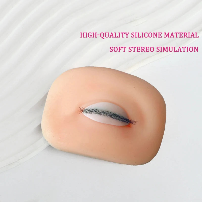 Eyelash Practice Mannequin Head Silicone Flat Doll Head for False Lash Training