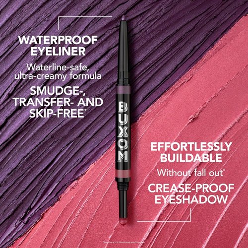 BUXOM Dual-Ended Eyeliner & Shadow Duo - Waterline-Safe Liner & Crease-Proof Shadow, Longwear, Vegan