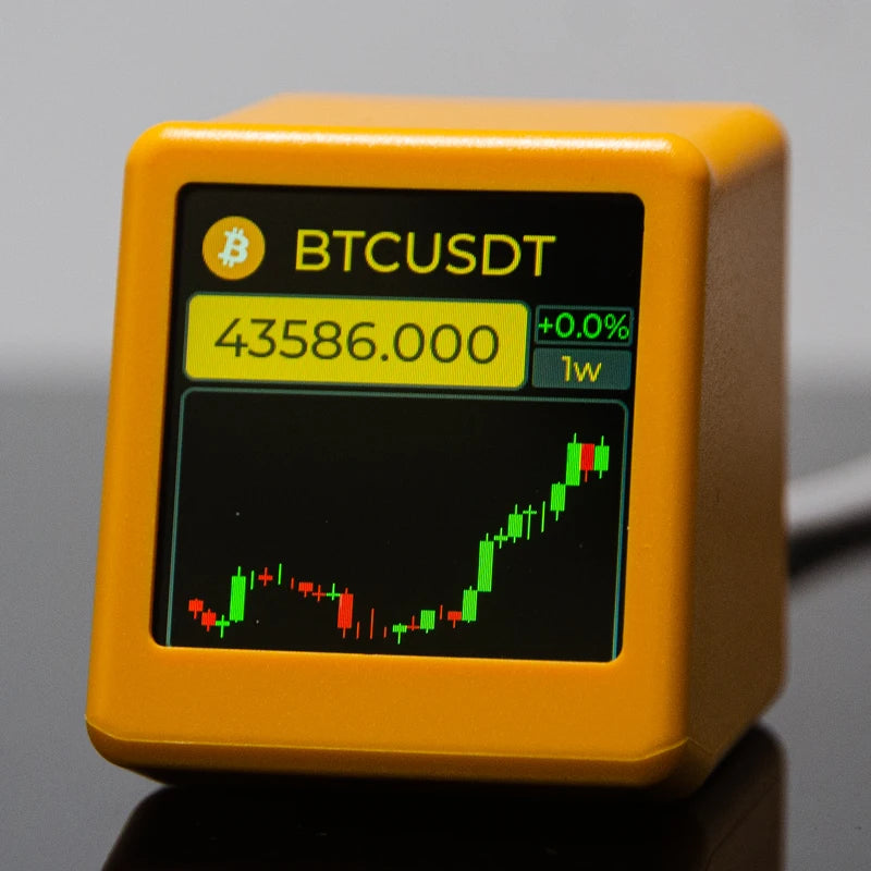 Cryptocurrency & Stock Price Ticker with Weather & Time Display - Multi-Color