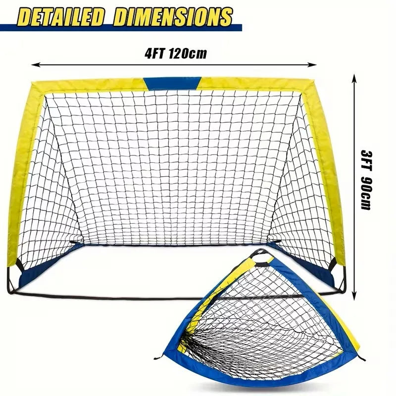 Portable 4x3 Soccer Goals Set for Backyard & Indoor Training