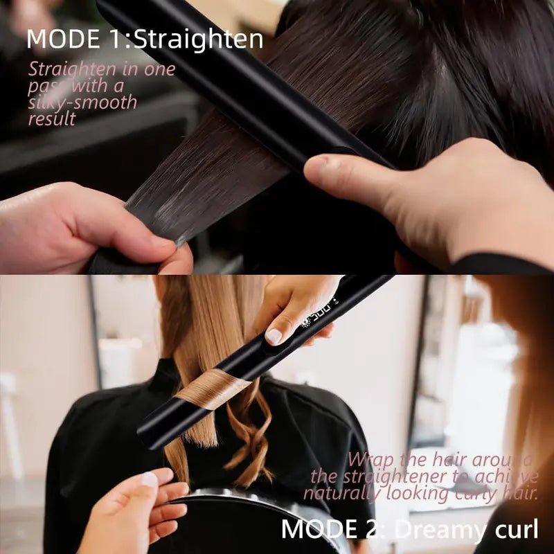 Professional 260°C Plasma Hair Straightener & Curler with Ceramic Plates