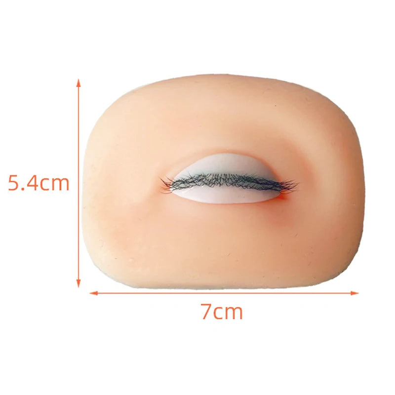 Eyelash Practice Mannequin Head Silicone Flat Doll Head for False Lash Training
