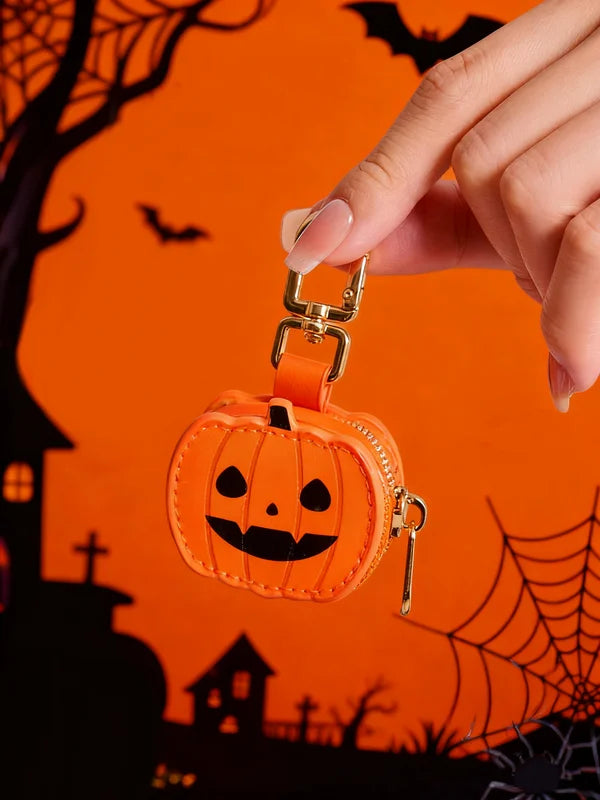 Halloween Coin Purse Bag Charm Pack - Cute Pumpkin Pendant Keychain Accessories