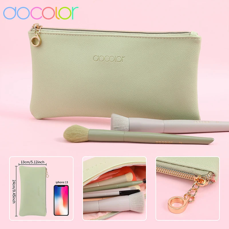 17-Piece Makeup Brush Set with Sponges & Bag - Face & Eye Cosmetics Tools