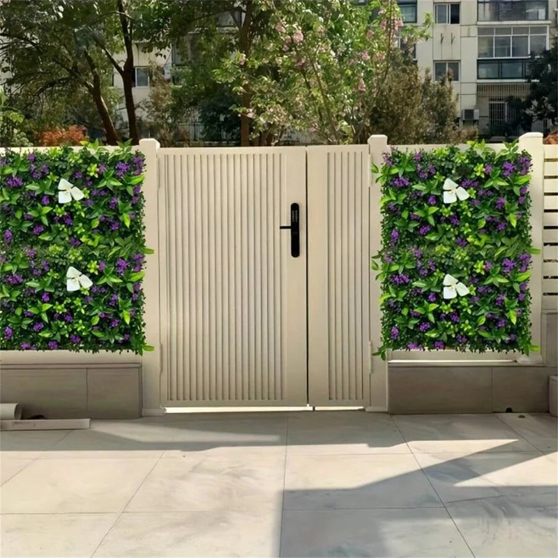 Hanging Plant Wall Panel with Greenery and Flowers for Indoor Outdoor Decor