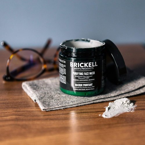 Brickell Men's Purifying Charcoal Face Mask - Natural Detoxifying Facial Treatment, 4 Oz, Unscented