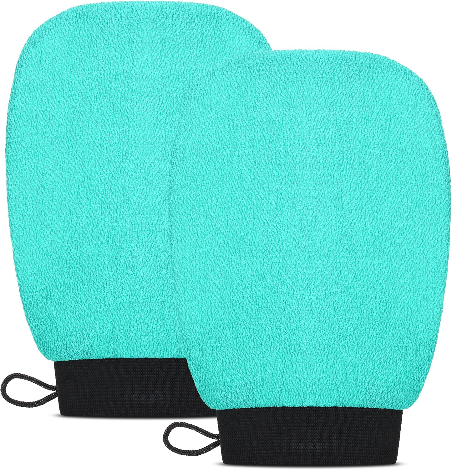 Valitic Exfoliating Glove Body Scrubber - Korean Style Dead Skin Remover & Shower Exfoliator - Turquoise Pair