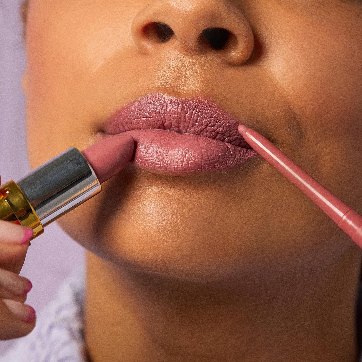 Winky Lux Pippy Demi Matte Lip Liner Pencil - Waterproof Purple Mauve Lipliner with Creamy Retractable Tip