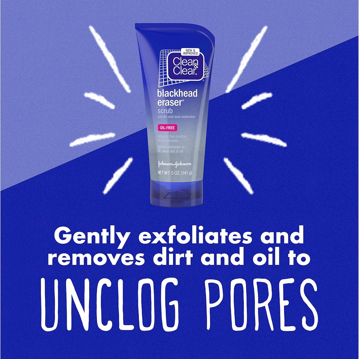 Clean & Clear Blackhead Eraser Facial Scrub - 2% Salicylic Acid for Acne-Prone Skin | 5 Fl. Oz