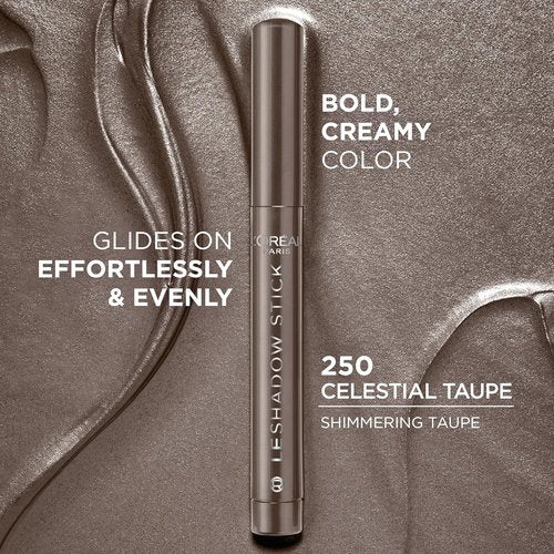 L'Oreal Paris Makeup Le Shadow Stick Eyeshadow - Blendable, Smudge-Resistant Smokey Cream - 250 Celestial Taupe