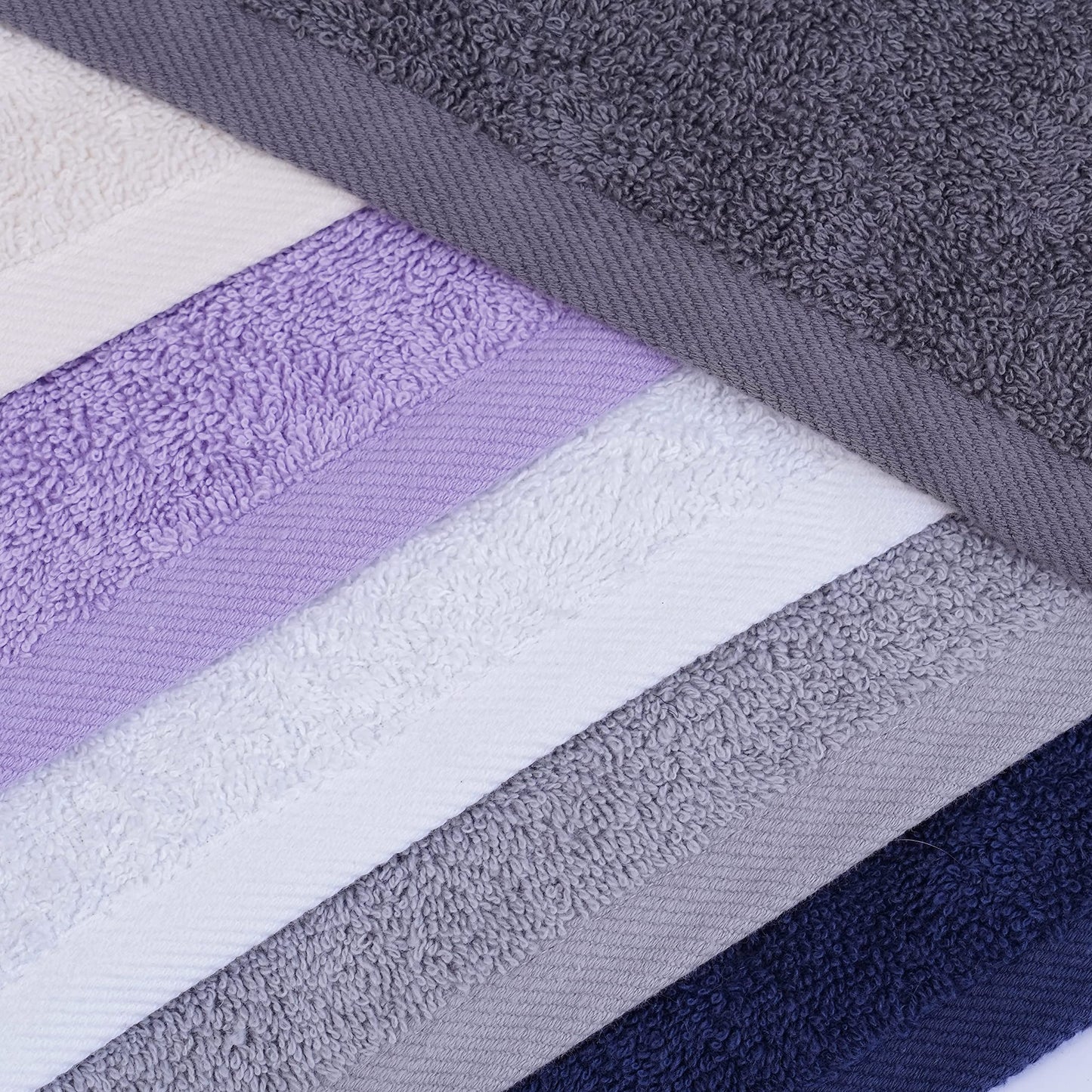 White Classic Wealuxe Cotton Washcloths - Soft Absorbent Bathroom Face Towels - 12x12 Inch - Multi - 48 Pack