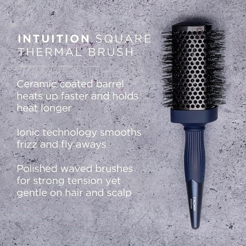 Fromm Professional Intuition Square Styler - 1.75 Inch Ceramic & Ionic Thermal Brush | Blue 2-in-1 Blow Drying Brush for Smooth, Shiny Hair