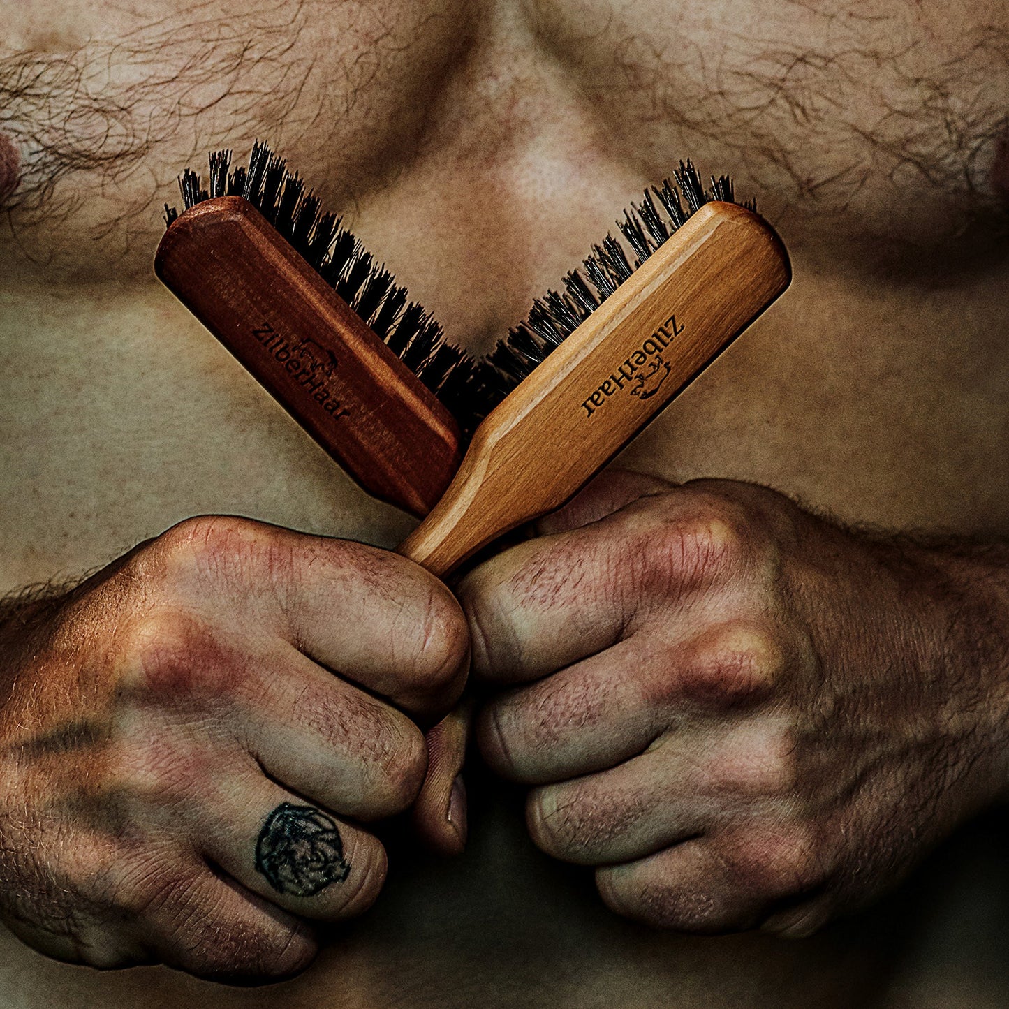 ZilberHaar Regular Beard Brush - Soft Boar Bristles - Beard grooming brush for men - Straightens and Promotes beard growth - Works with Beard Oils and Balms - Essential for beard care kits