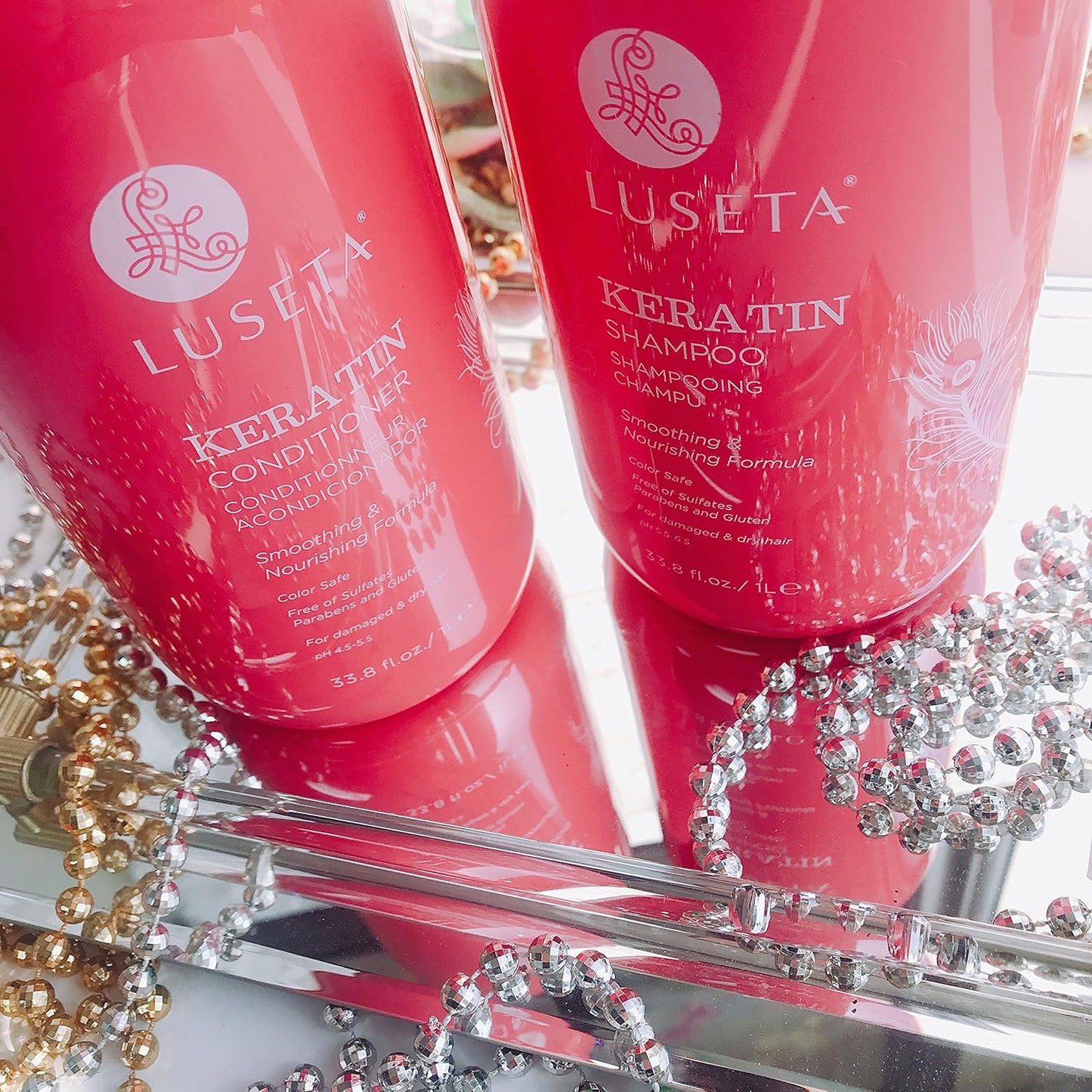 Luseta Hyaluronic Acid Moisturizing Shampoo & Conditioner Set for Dry and Damaged Hair, Sulfate Free Shampoo and Conditioner for Women Infused with Argan Oil and Shea Butter Paraben-Free2 x 16.9oz