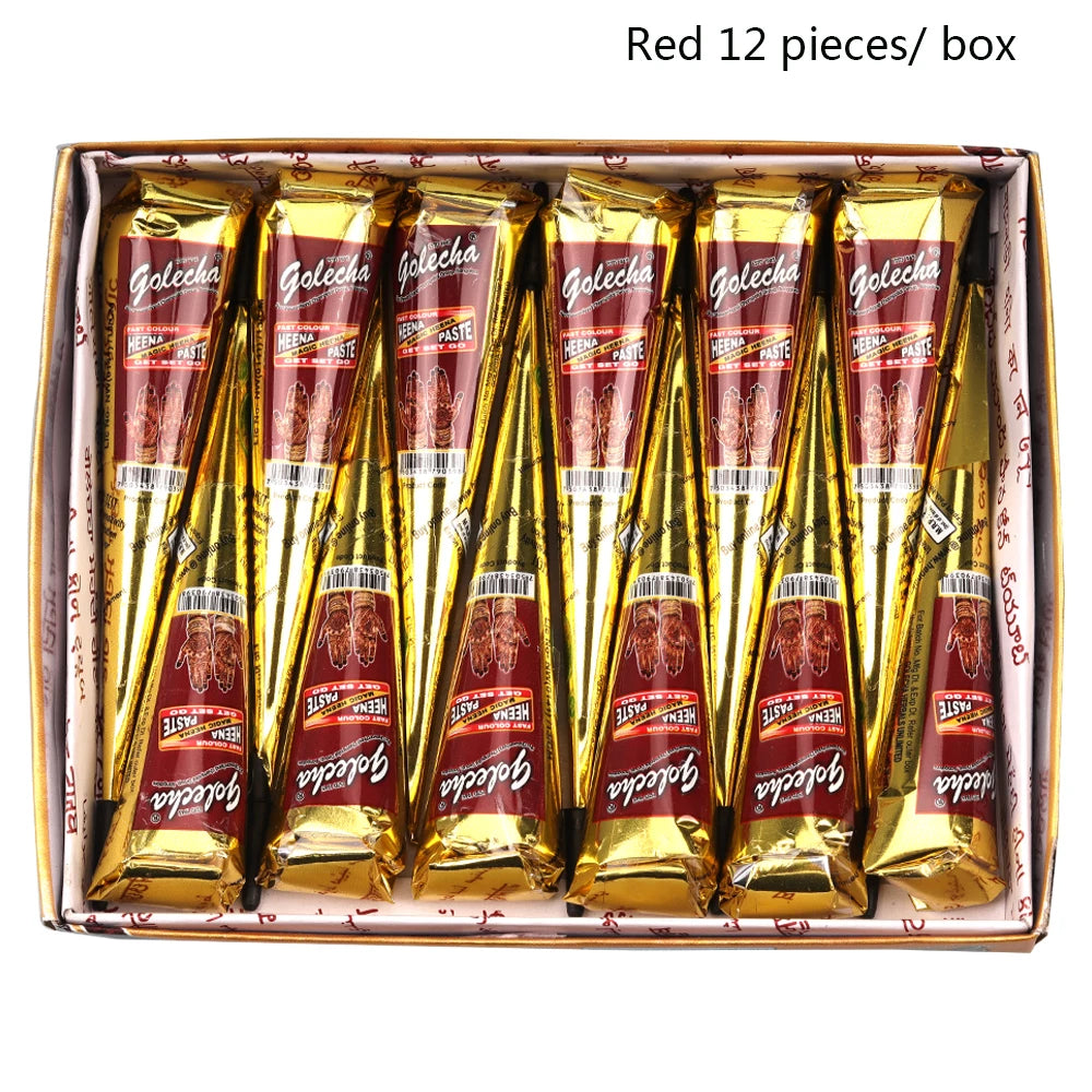 Henna Cones Body Art Temporary Tattoo Paste for Mehndi & Body Painting