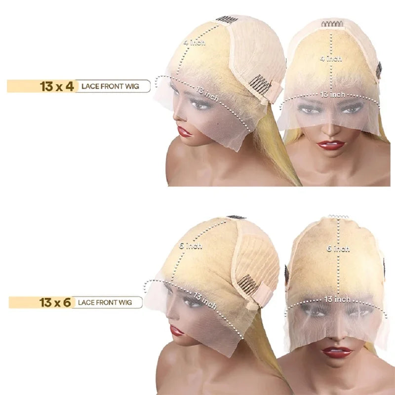 Blonde Lace Front Wig Human Hair 13x4 13x6 HD Straight Lace Frontal Wigs 30-36in