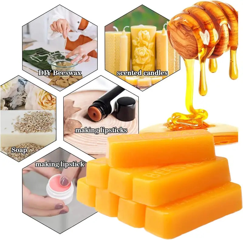 Beeswax Candle Wax Block for Candle Making & DIY Crafts - Eco Friendly, Cosmetic Grade
