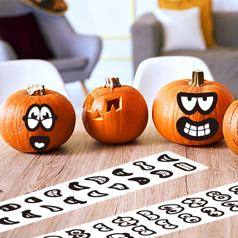 2000 Mini Black Eyes and Mouth Stickers for Halloween Crafts Self-Adhesive Vinyl Labels