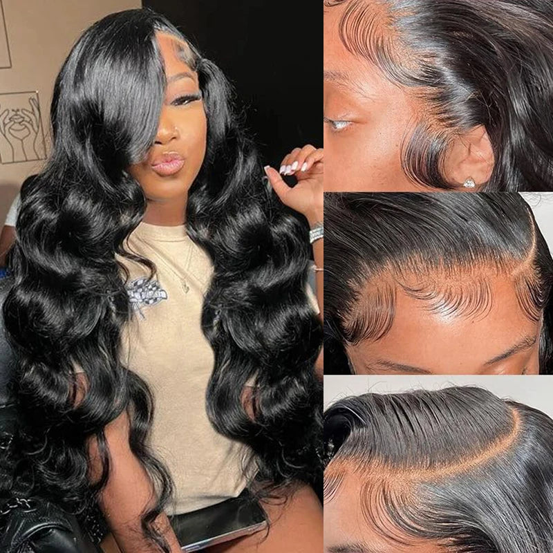 Brazilian Remy Human Hair Wigs with Lace Front and Pre-Plucked Hair for Women