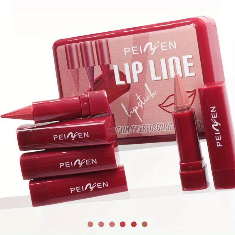 Lip Liner Kit - Long Lasting Color for Daily & Party Looks, 6 Pieces