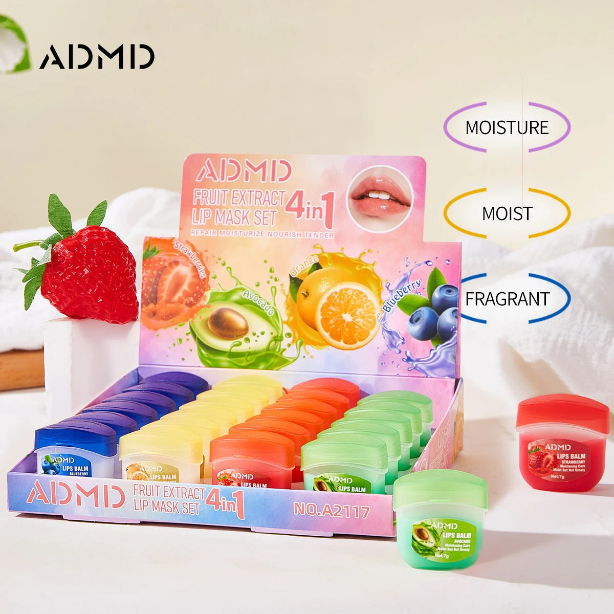 Moisturizing Lip Balm Set - Anti-Cracking Lip Care with Natural Plant Extracts