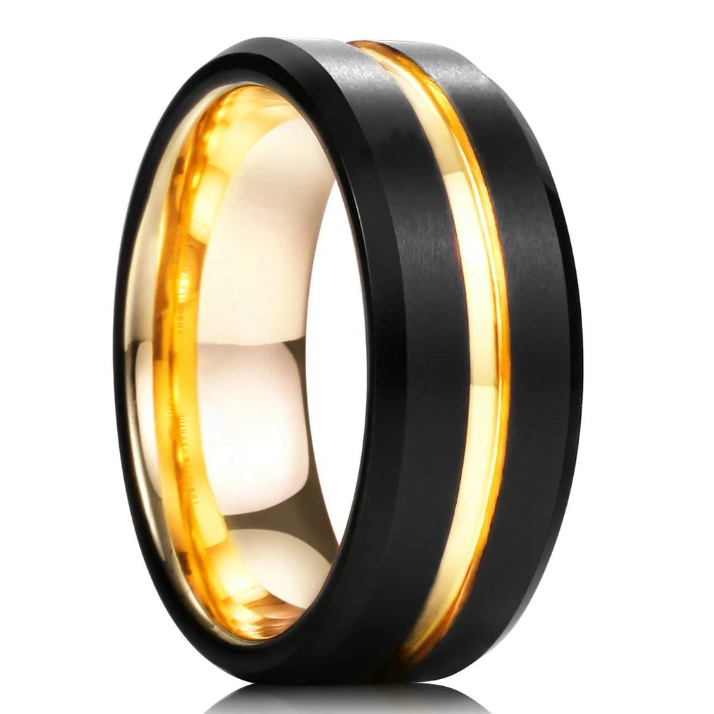 Men Women 8mm Stainless Steel Wedding Ring Beveled Edge Matte Finish Jewelry
